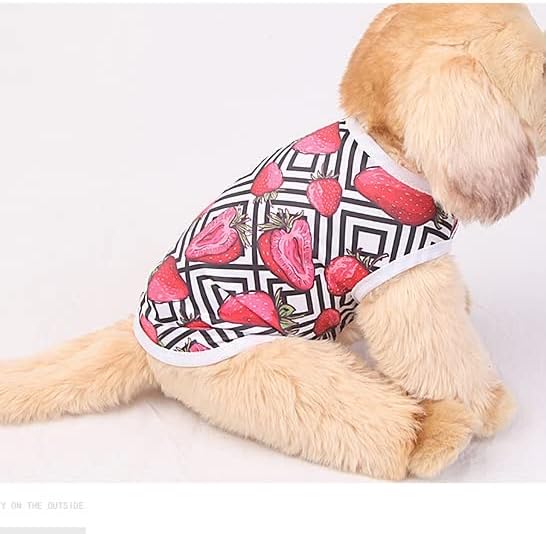 IULJH Puppy Shirt Print dog Clothes ljetna majica za štene bez rukava