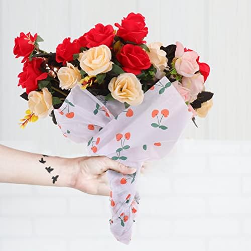Artibetter 10 listova cvijeta zamotavanje papira Cherry uzorak cvjećarski bouquet papir DIY obrt Valentine