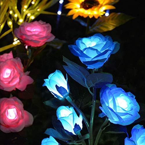 [Nadograđeno 6 cvijeća] dekorativna svjetla za ružine bašte na solarni pogon, vodootporno realno