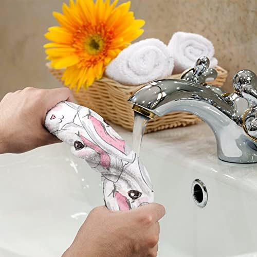 Slatki zeč uzorak ručnik za pranje 28,7 x13,8 krpa za lice superfine vlakne visoko upijajući ručnici ručnici