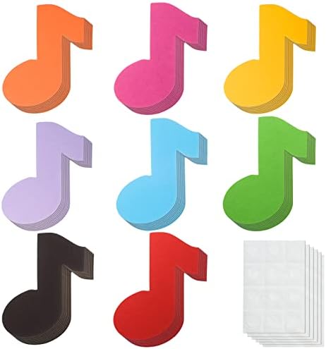 72 kom muzičke Note izrezi papir razne boje  muzičke note sa ljepljivim tačkama muzičke note oblik izrezan