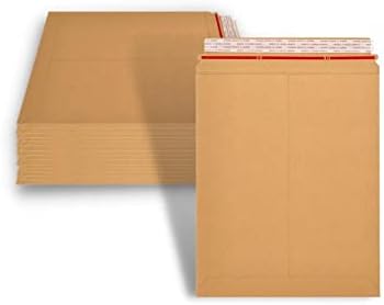 PSBM Rigid Mailers, 9.75x12. 25 inč, 200 paket, Kraft Brown kartonske koverte za otpremu za fotografiju & amp; dokument, Self pečat