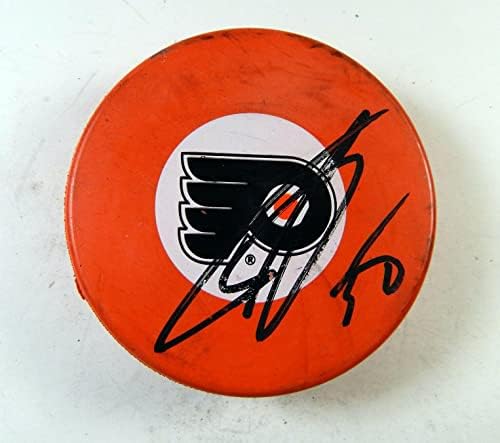 Sergej Bobrovski 50 potpis Philadelphia Flyers NHL narandžasti hokejaški Pak Auto JSA 8-Autogramirani NHL