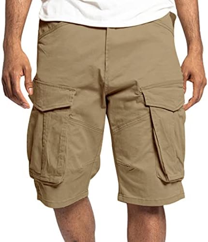 Muški teretni kratke hlače Ležerni elastični struk opuštene fit pamučne lagane planinarske kratke hlače Multi-džepne