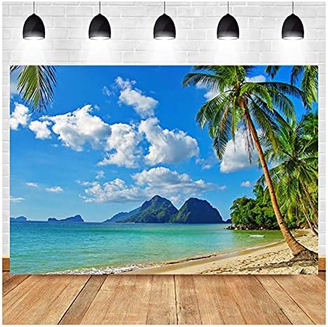 Ljetna okeanska plaža tema fotografija pozadine 9x6ft Vinyl Havaji vjenčanje nevjesta tuš fotografija pozadina plavo more nebo kokosova palma Studio dekoracija rekviziti Baner