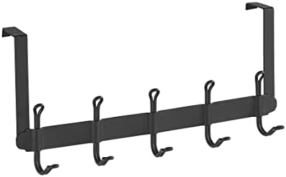 Wenko Nostalgia kuke za vrata stalak za kapute sa 5 kukica, debljine 2 cm, čelik, 37,5 x 18 x 8 cm, Crna
