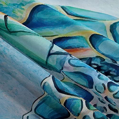 Sea kornjača za zavjese za tuširanje, plava teal ocean plaža Primorski nautički tkaninski zastori za tuširanje