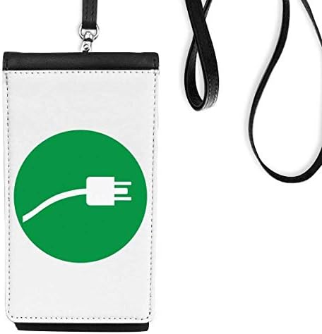 Zeleni utikač kabel za punjenje kabela uzorak Telefon novčanik torbica Viseće mobilne torbice Crni
