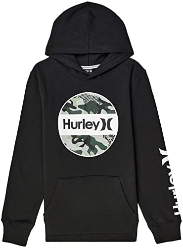 Hurley Boy's Camo Fleece Pulover Hoodeie Black LG