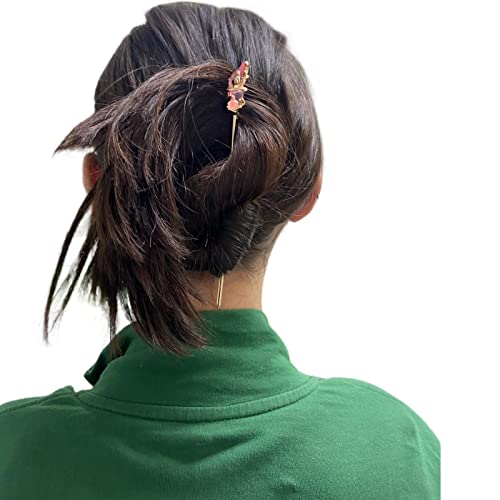 2 komada Kineski štapići za kosu za punđe Gold Metal Vintage Crystal Kineski štapići za kosu Hanfu Hair Accessories
