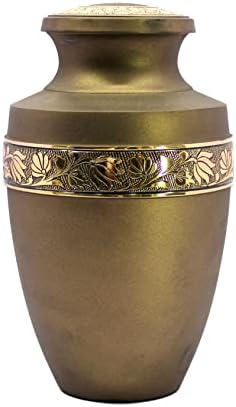 Esplanade mesing kremacija urn Memorial Jar posude za jar | URN pune veličine za sahranu pogrebnog pepela | Gravirani metalni urn | Bronza - 10 inča