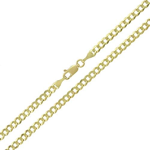 14k ogrlica od žutog zlata 2,2 MM - 3,5 MM ogrlica od kubanske/ivičnjaka - lanac od 14k zlata 14 Karatna