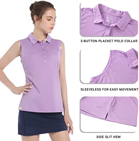 KSMIEN ženski golf teniski polo majice bez rukava upf50 + brz suhi vitki fit atletski vanjski tenkovi