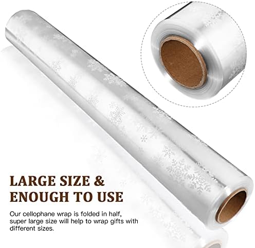 Toyvian Clear celofan Wrap Roll: Širina 33,9 inča dužina 98,4 stope / 3 Mil Zgusnite Božićnu