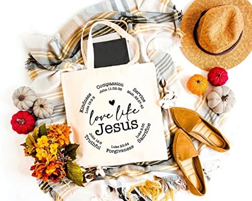 Gxvuis Love Like Isus platnena torba za žene Estetske točke za višehranitelje za višehranitelje Torbe za kupovinu Smiješni kršćanski pokloni