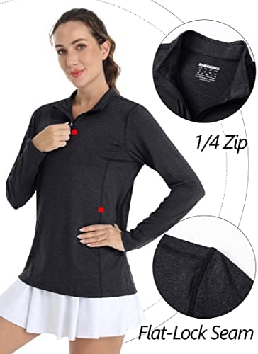 Tacvasen ženske upf 50+ majice 1/4 zip zaštita od sunca Dugih rukava Brza suha košulja Lagana planinarska na otvorenom