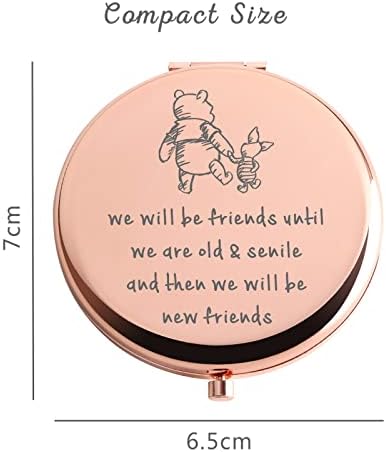 Dyukonirty Funny Gifts For Women Friendship Rose Gold Portable Travel Compact Mirror bićemo prijatelji do