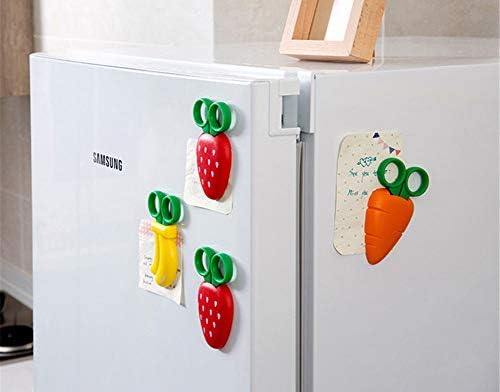 AkoAK 1 pakovanje kreativnih škara u obliku voća, hladnjak magnet naljepnica slatka dječja sigurnosna makaze