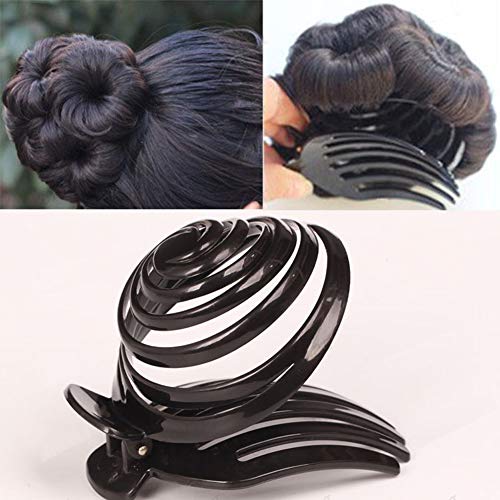 2 komada crna plastična spiralna kupola Proizvođač glave gljive poklopac nosača kose okrugla elegantna spirala bez klizača za kosu kandža