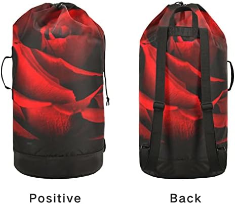 RURUTONG torba za veš na Naramenici, romantična Crvena ruža Flower Drawstring zatvaranje zatvaranje velika prljava odjeća za pranje veša Organizator za veš ili studentsku spavaonicu H010238