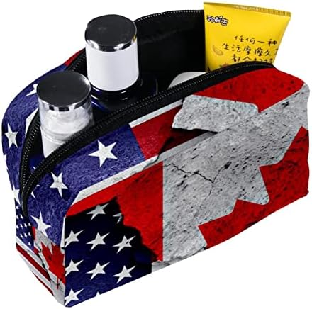 Tbouobt kozmetička torba za žene, šminkerne torbe Sobni toaletni torbica Travel Gift, Sjedinjene Američke Države Kanada zastava