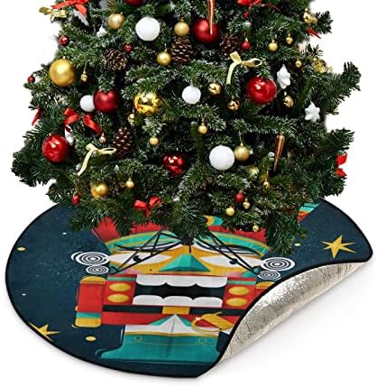 Cupada akvarelor Nutcracker Star Christmas Drvo prostirke Vodootporna suknja od stabla, nož zagonetka Xmas