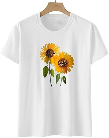Grafička majica za blube za žene Jesen Ljeto kratki rukav Trendi pamučni bluza za vrat F3 F3