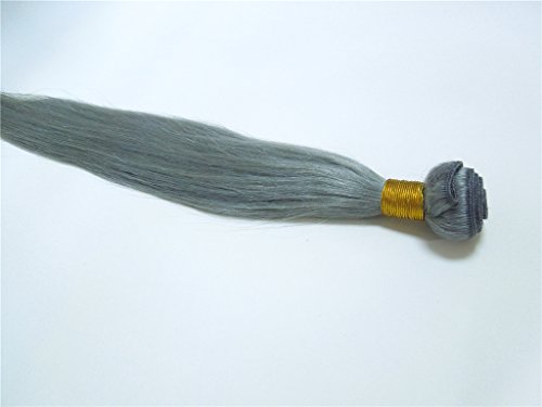 HairPR Hair indijski human Virgin Hair extension 3 snopovi 10-28 ravna srebrna boja