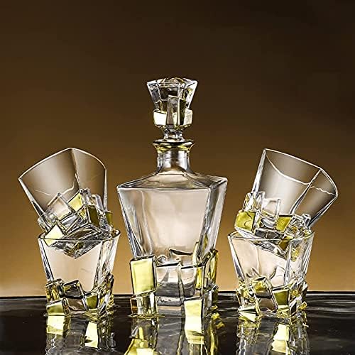 Casual 850ml čaša za dekanter viskija 7-kom Set flaša vina sa 6 čaša Vintage Liquor Scotch Vodka Rum