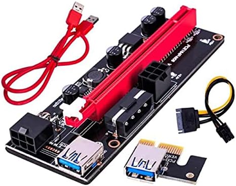 Konektori 60cm PCI-E PCIe Riser 009 Express 1x TO16X Extender PCI E USB Riser 009S GPU DUAL ADAPTER CARD SATA 15PIN do 6Pin za BTC rudar -