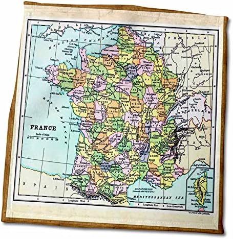 3Droza Florene Vintage - Stara karta Francuske - Ručnici