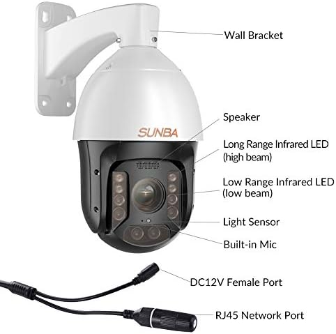 Sunba 36x optički zum IP PTZ Automatski set za praćenje paketa fotoaparata, sigurnosna kamera od 5MP kupola,