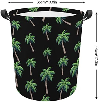 Korpa za veš tropske palme sa ručkama okrugla sklopiva korpa za veš za veš za spavaću sobu kupatilo
