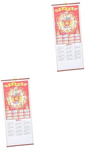 Operilacx 2pcs 2024 Zidni kalendar za zodijak Kalendar kineski zodijak