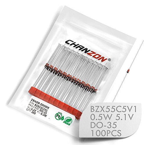 Chancon Bzx55C5V1 Zener Dioda 0,5W 5,1 V DO-35 Aksijalne diode 0,5 W 5,1 volt