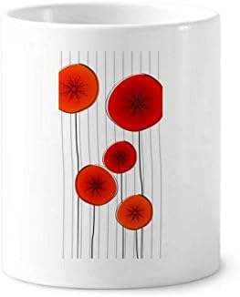 Sažetak Crveni krug Cvijeće umjetno slikanje četkica za zube Penal Šolica keramičke postolje za olovke