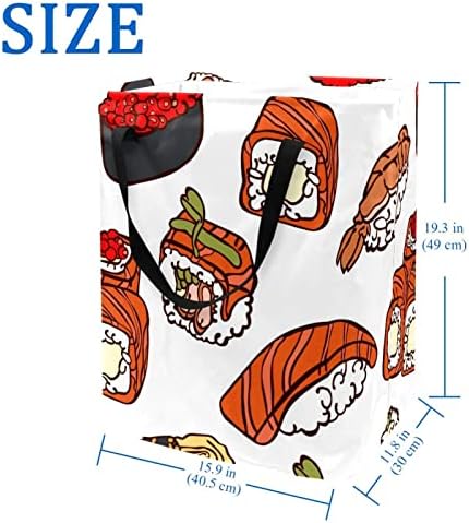 Janpanese Sushi uzorak Print sklopiva korpa za veš, 60L vodootporne korpe za veš kanta za veš igračke skladište za spavaonicu u kupatilu