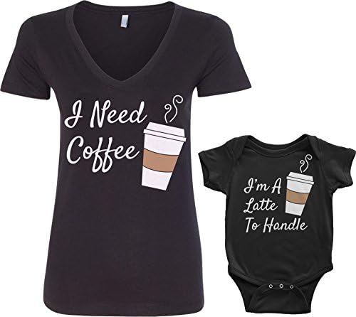 Threadrock kava i latte novorođenčad i ženski set s V-izrezom