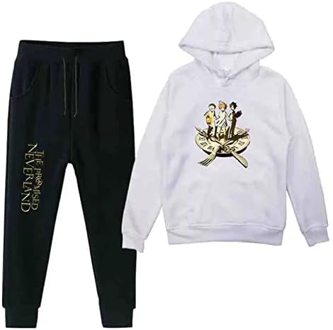 Umocan tinejdžer Obećane Neverland pulover dukseve i jogger hlače 2 komada dukseve - anime duksevi za dječak, djevojku