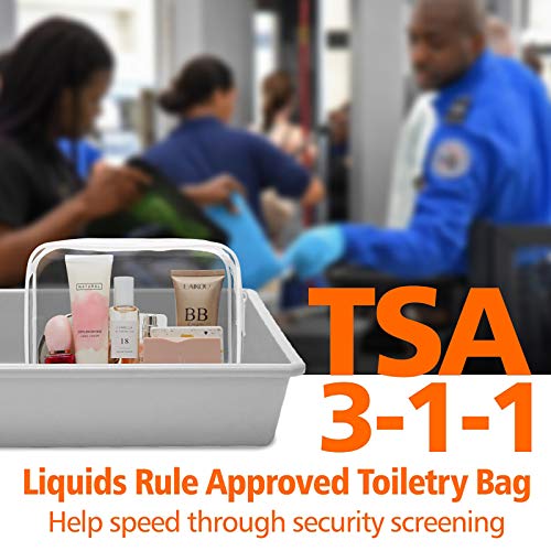 Pakizam jasna toaletska torba, 3 pakovanja TSA odobrena toalet torba za vrećicu u kvartu, putni