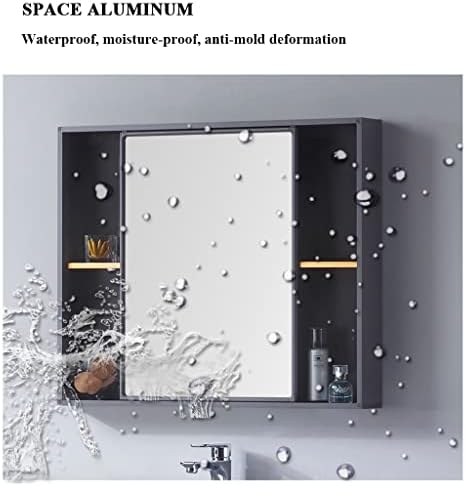 Aluminijumski ormarić za ogledalo za kupatilo, lijevi i desni zidni ormarić za klizna vrata,
