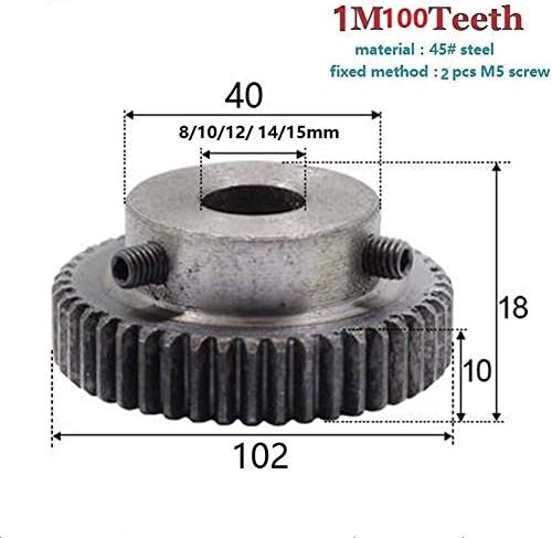 XMEIFEITS industrijski zupčanik 1kom 1mod 100 zubaca metalni Jednostruki zupčanik 1modulus 100teeth za prečnik