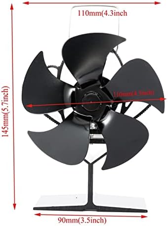 GaYouny 5 Crni kamin peć na toplotu ventilator kućna peć ventilator efikasna distribucija toplote