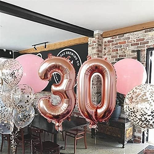 Eoinshop 40 inčni balon brojeva folija balon baloni rođendan rođendana godišnjica vjenčanja zabava balona ukras ruža zlato zlato srebrna boja crni poklon