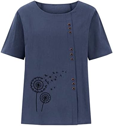Plus size moda za žene žene Casual ljetni grafički štampani vrhovi bluza kratkih rukava prevelike labave tunike