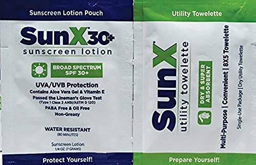 CoreTeX 91660 SunX Towelette i losion za zaštitu od sunca dvostruko Pakovanje, Standardno, zeleno /