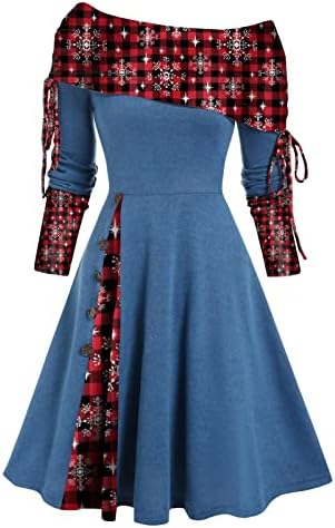 Velike Gatsby haljine za žene, duga tunika za žene Srednjovjekovni Dugi rukav radi proljeće jedno rame