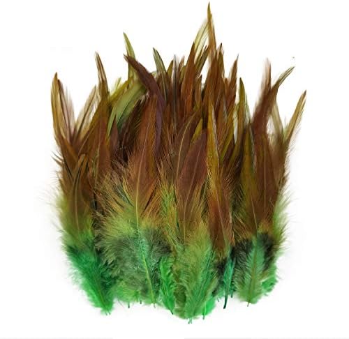Happy Feather 100pcs sedlo Hackle Rooster pero za zanate, 5-7 inčni prirodni fazan vrat perje