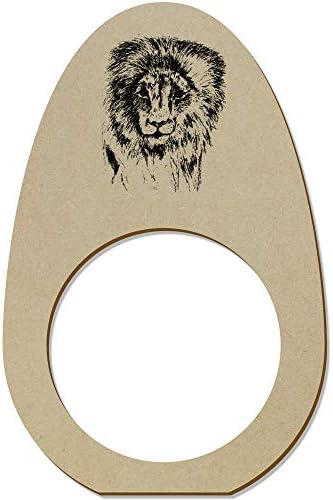 Azeeda 5 X 'Lion Head' Drveni prstenovi / držači salveta