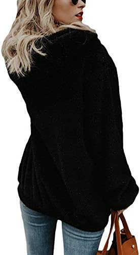 Yanekop Womens Prevelike dukseve Sherpa Dukseri Fuzzy Fleece Pulover Fluffy gornja odjeća s džepovima